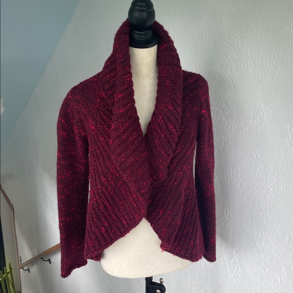 Shina‎ Novelli Cranberry Chunky knit Wool Blend Sweater Made in Italy M